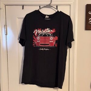 Black T-Shirt with Red Miata Graphic